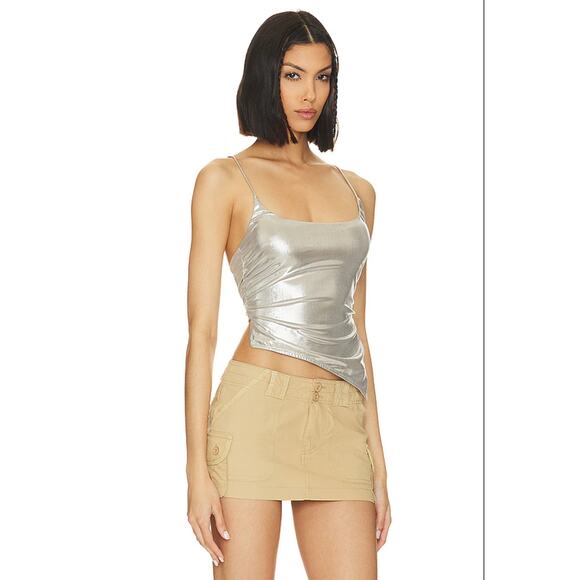 Superdown Lexie Metallic Halter Top - M - Picture 2 of 5